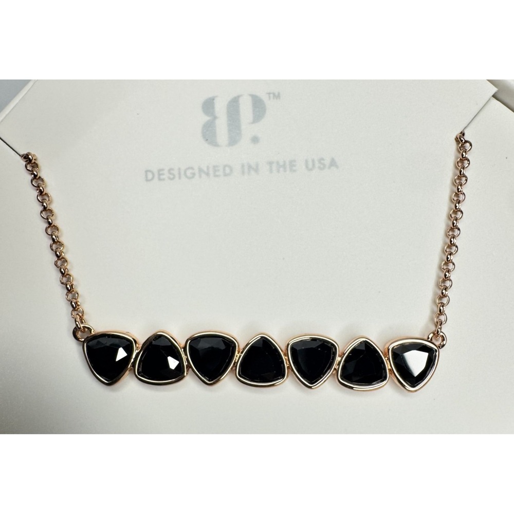 Bomb Party Necklace NK97454 Held By The Invisible Black Onyx Rose Gold